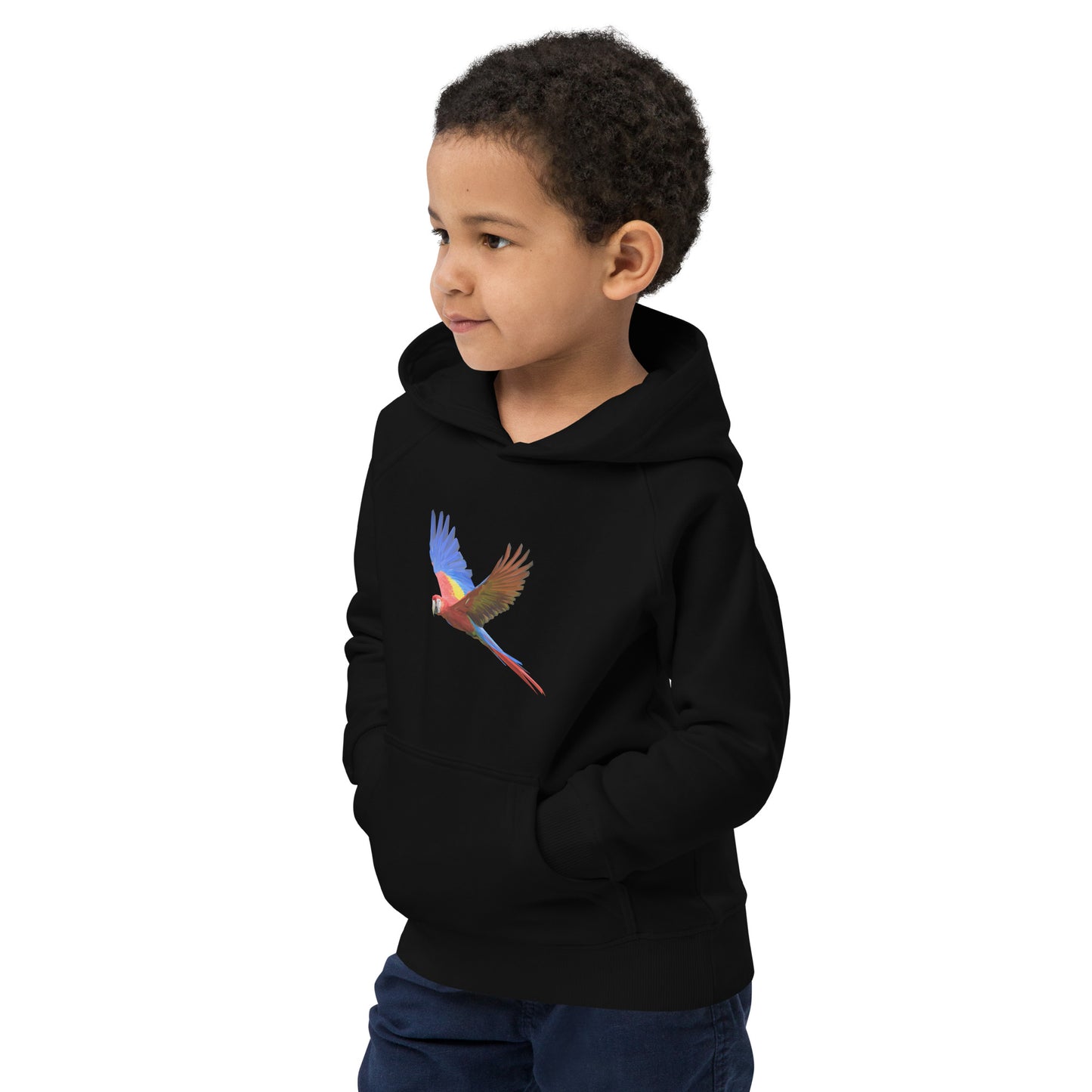 Kids Scarlet Macaw Print Hoodie