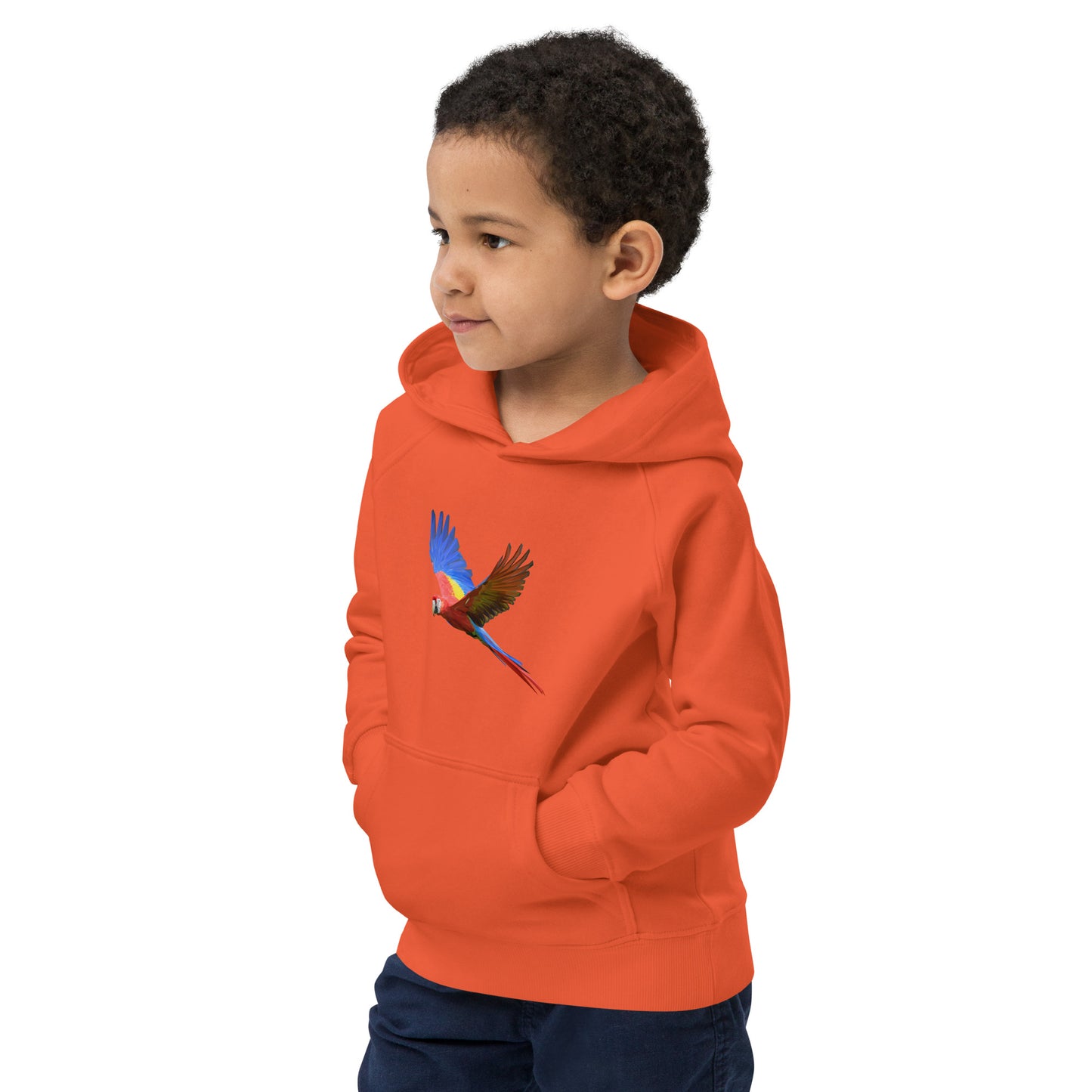 Kids Scarlet Macaw Print Hoodie