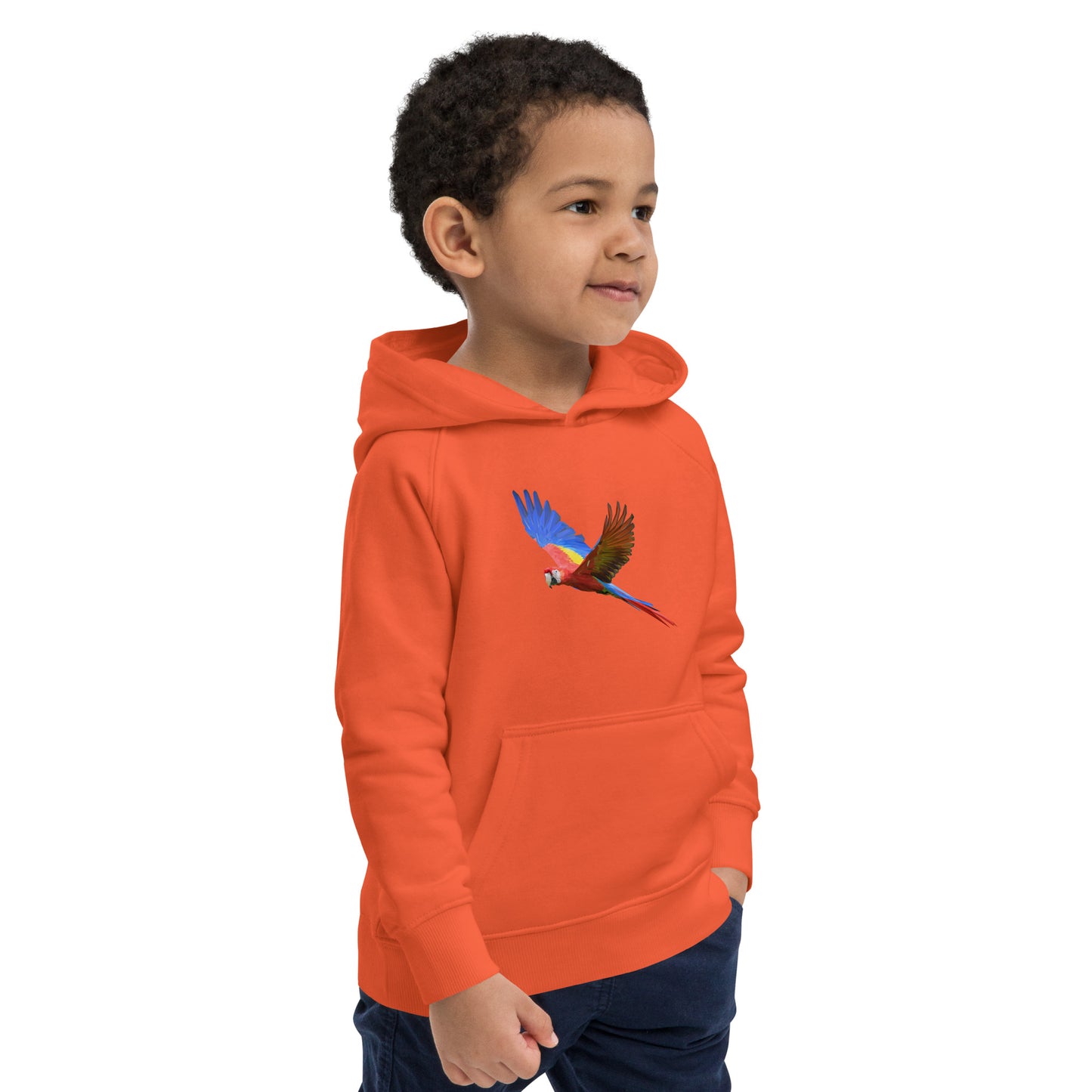 Kids Scarlet Macaw Print Hoodie