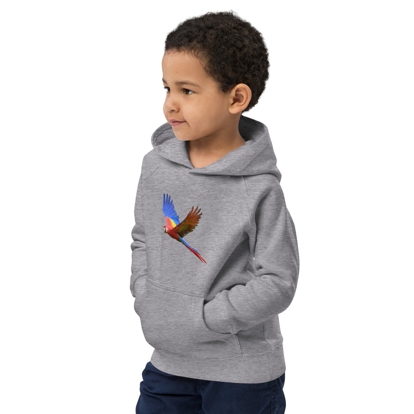 Kids Scarlet Macaw Print Hoodie