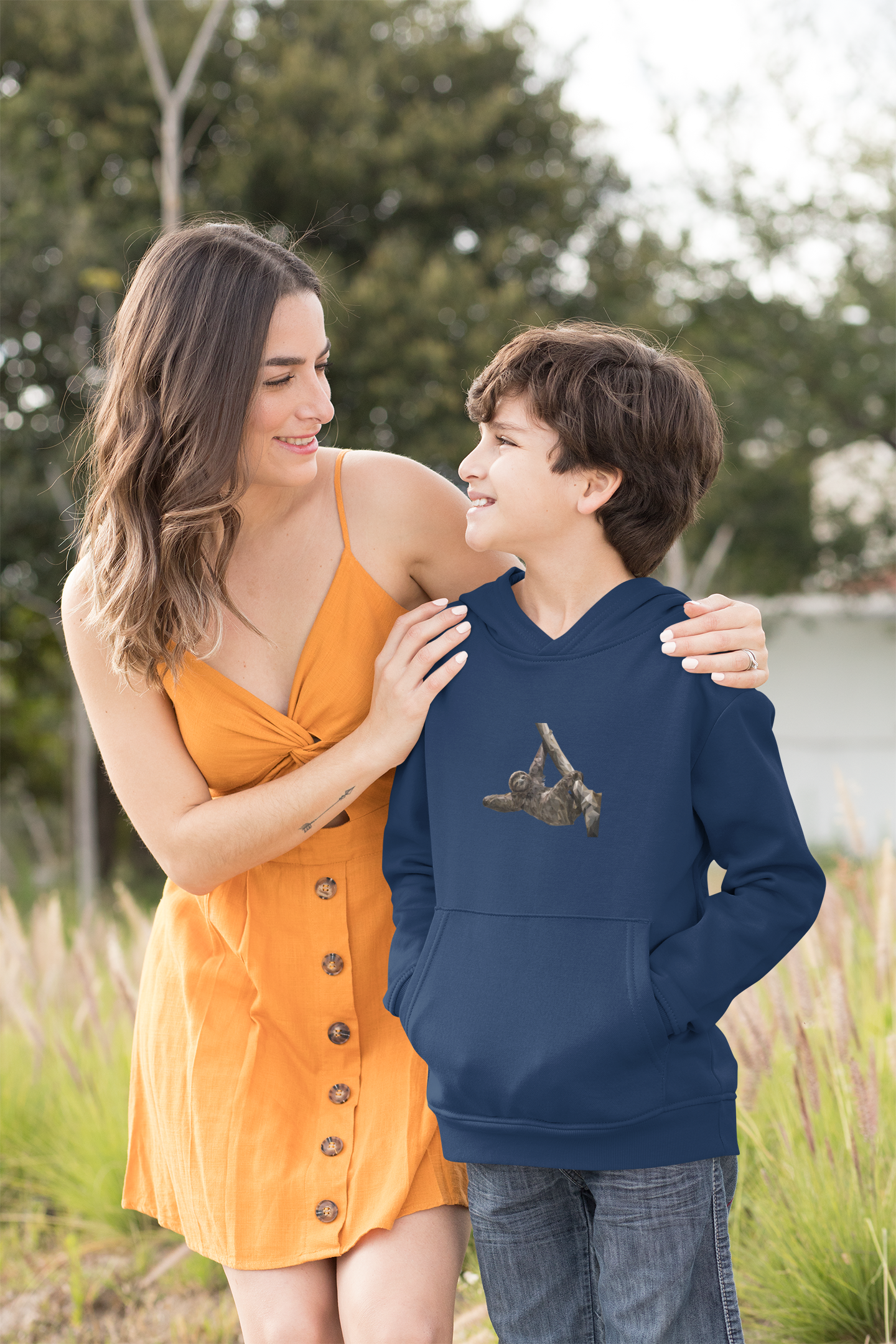Kids Sloth Print Hoodie