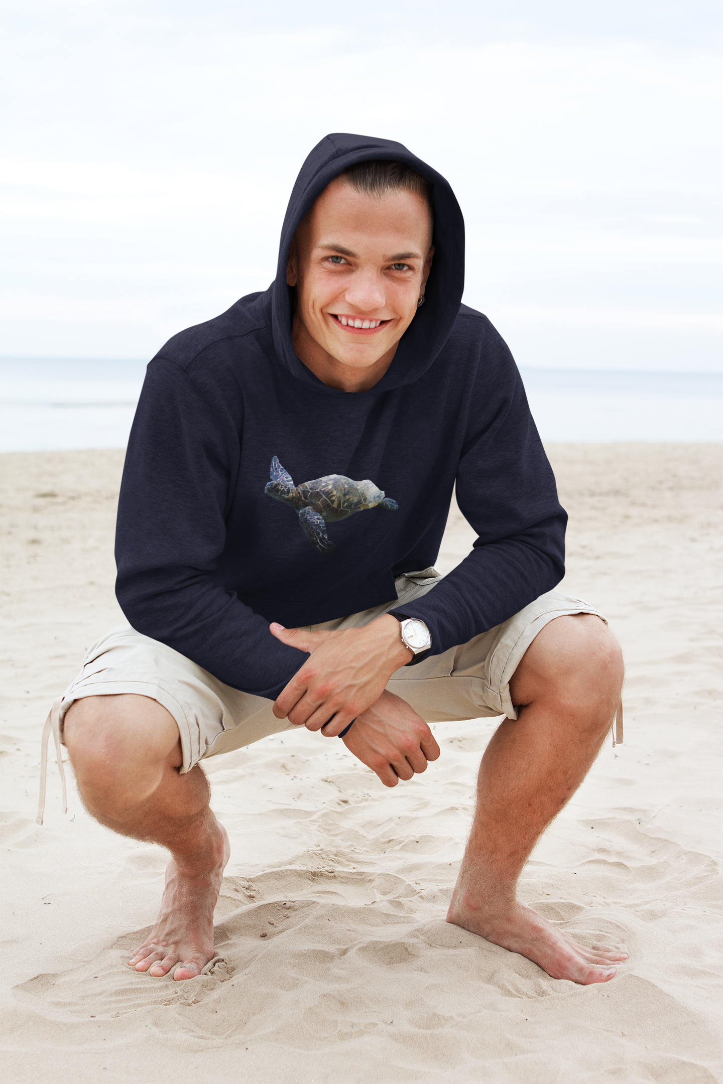 Men's Turtle Print Hoodie