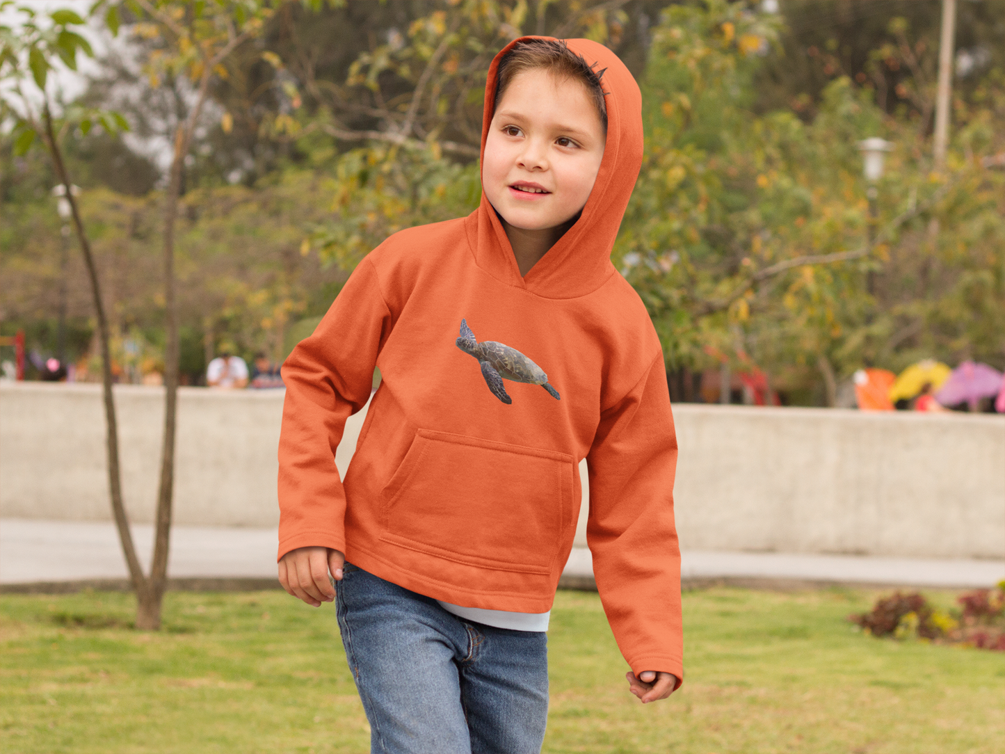 Kids Turtle Print Hoodie