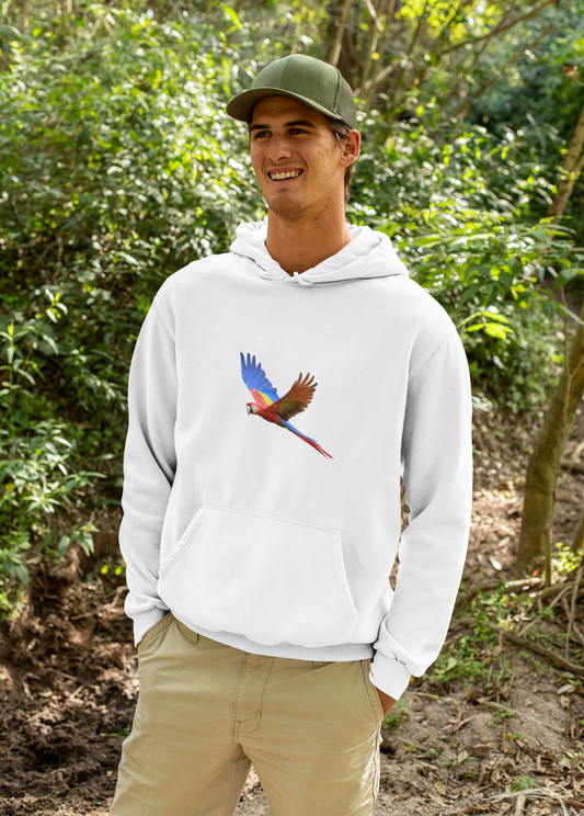 Men's Scarlet Macaw Print Hoodie