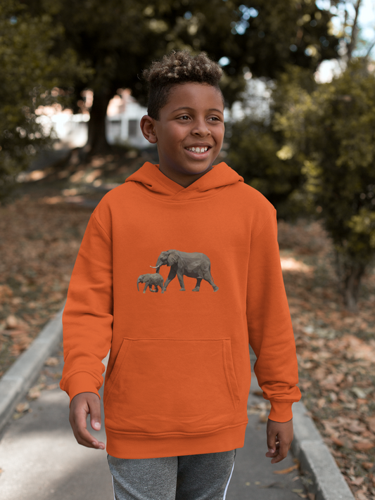 Kids Elephant Print Hoodie