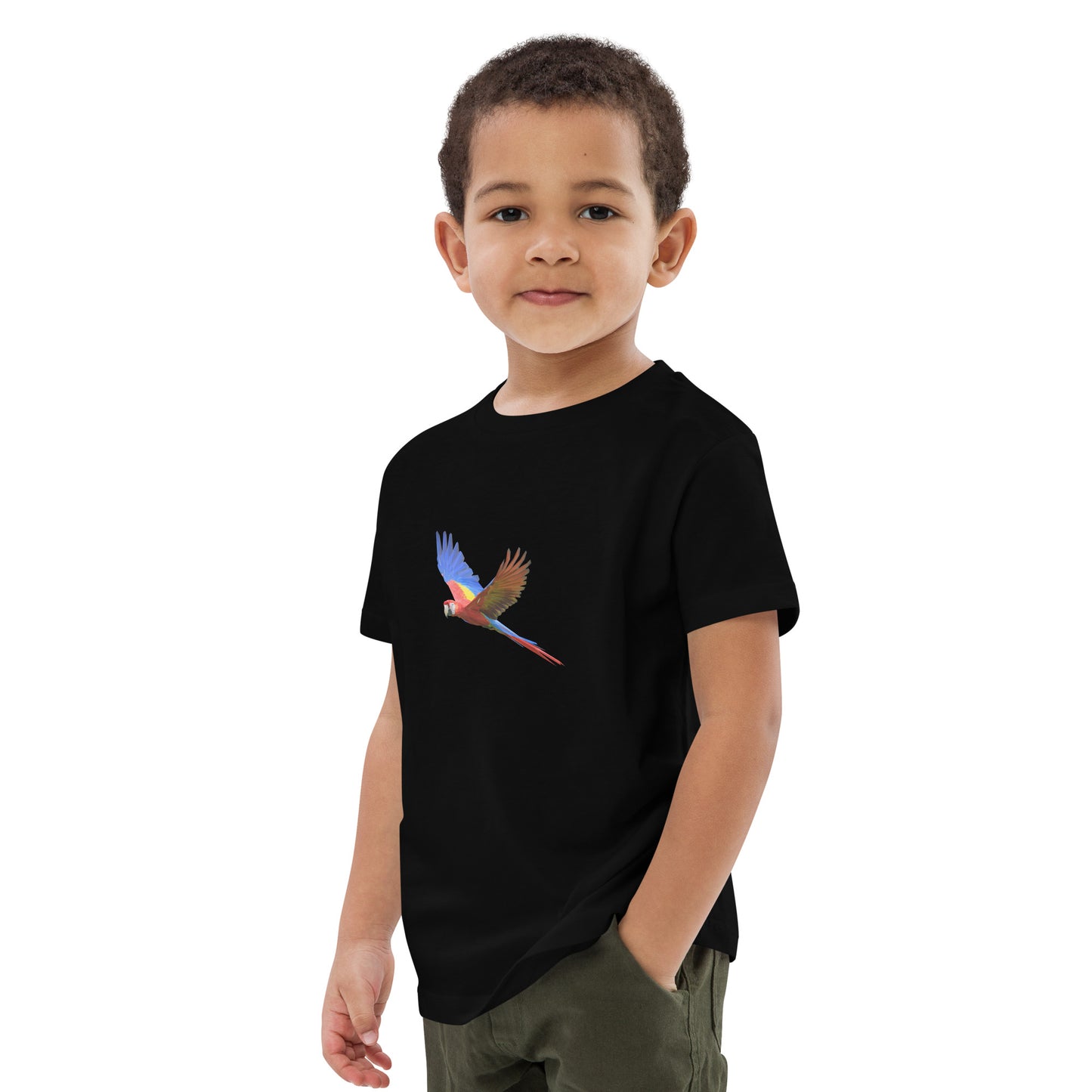 Kids Scarlet Macaw Print T-Shirt