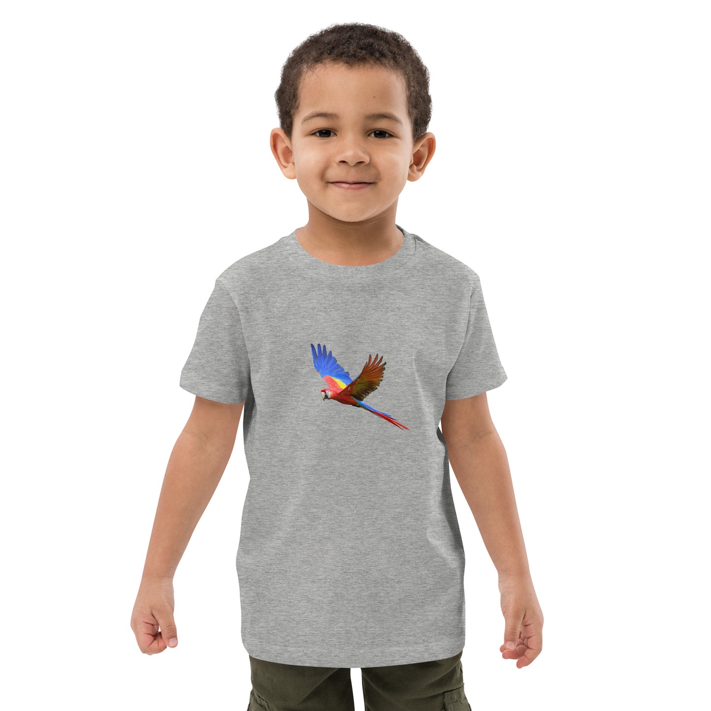 Kids Scarlet Macaw Print T-Shirt