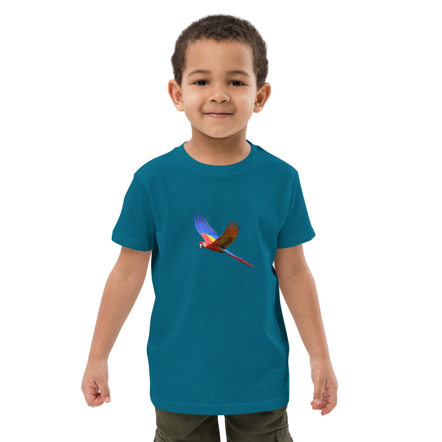 Kids Scarlet Macaw Print T-Shirt