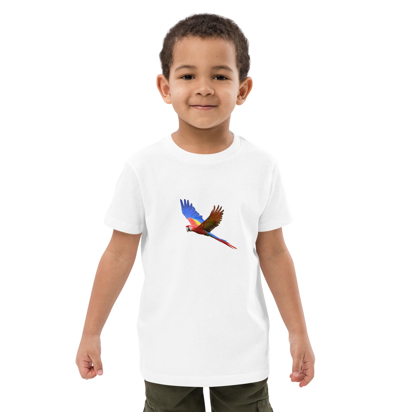 Kids Scarlet Macaw Print T-Shirt