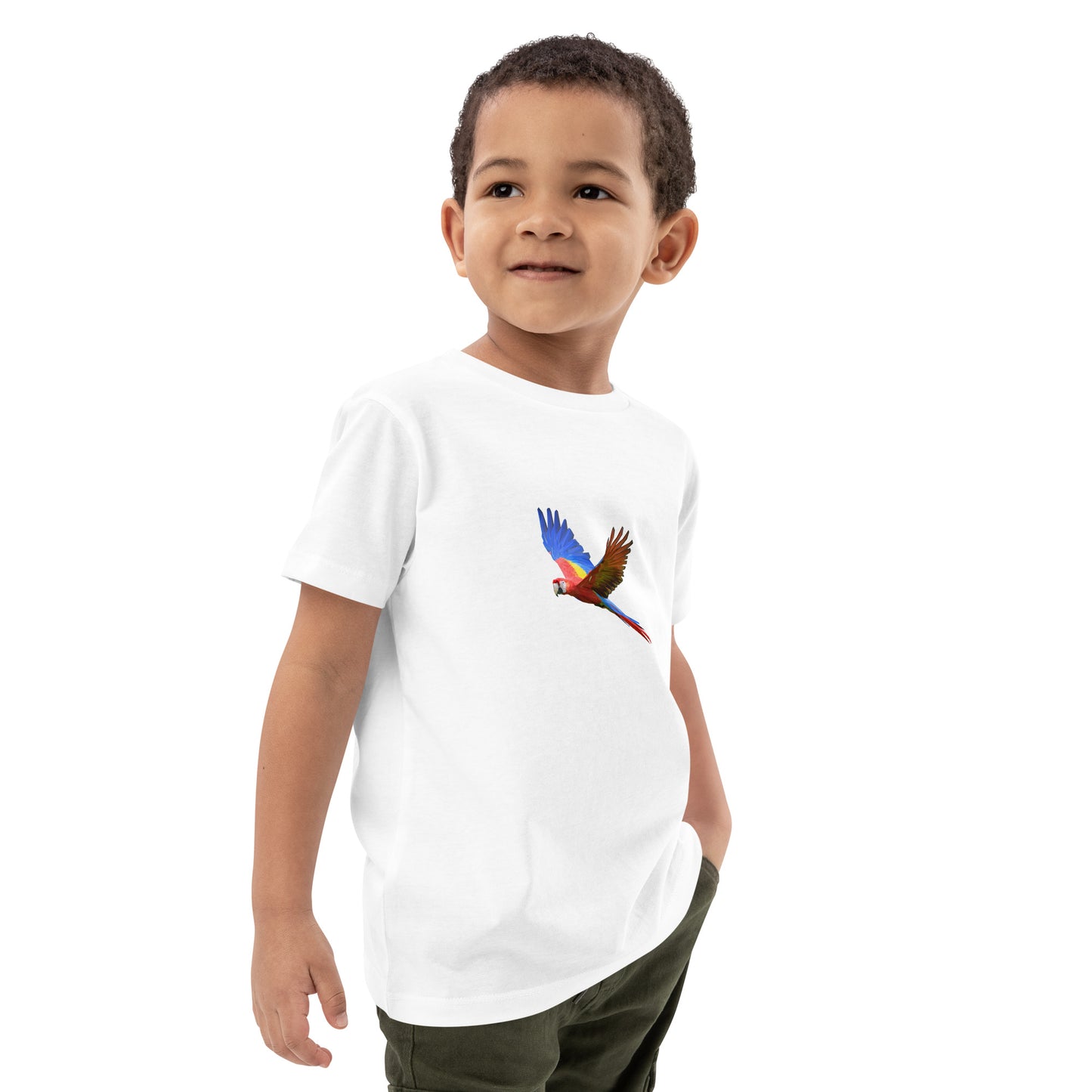 Kids Scarlet Macaw Print T-Shirt