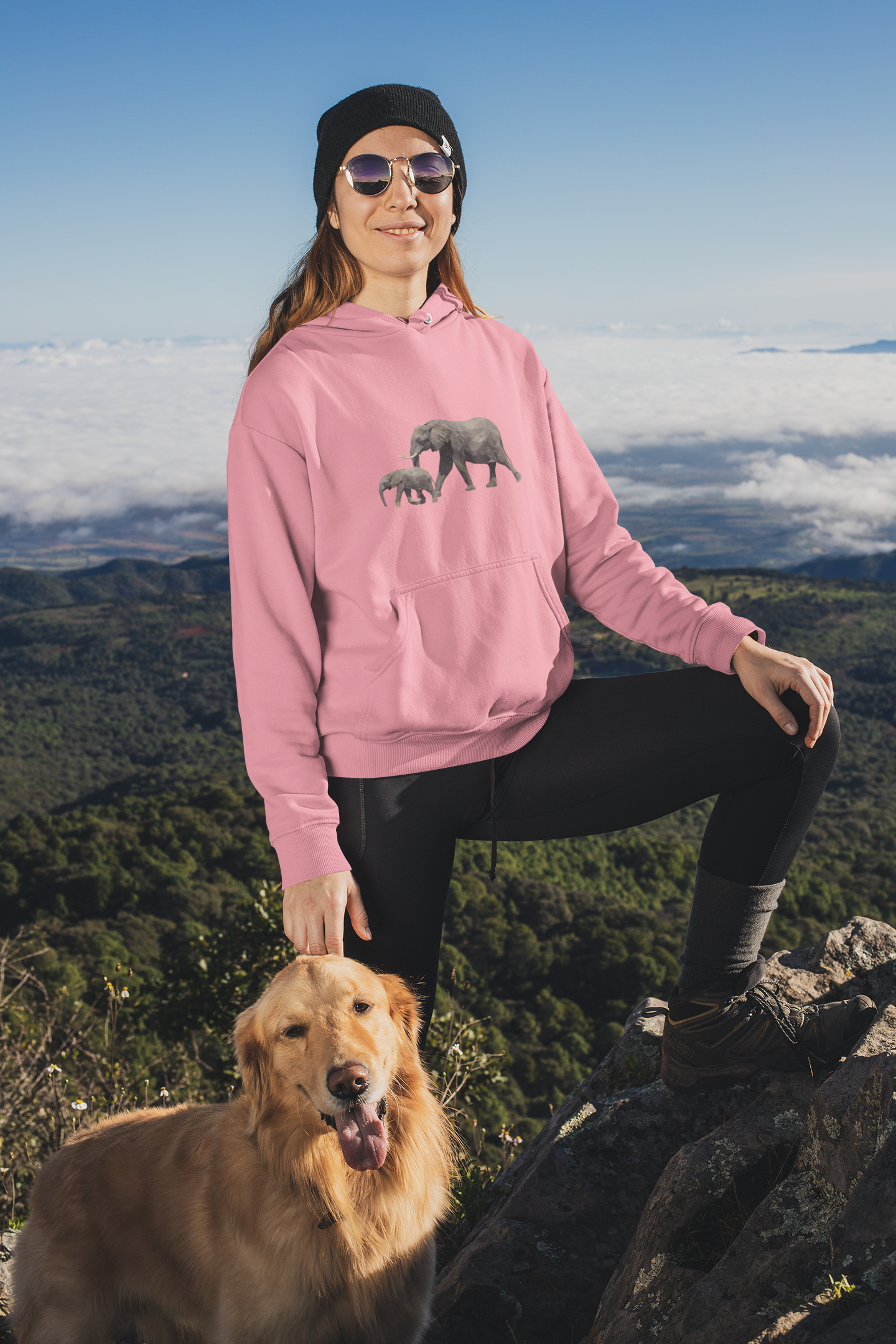 Women's Elephant Print Hoodie