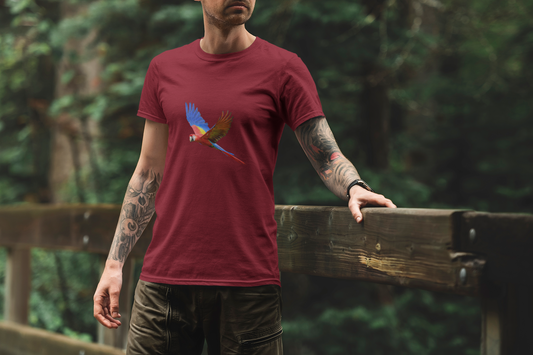 Men's Scarlet Macaw Print T-Shirt