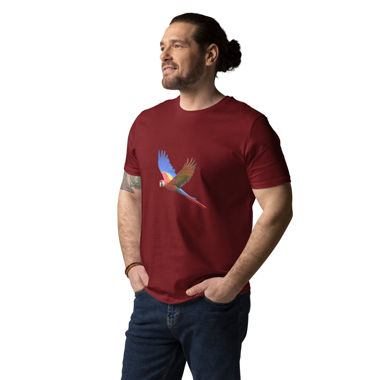 Men's Scarlet Macaw Print T-Shirt